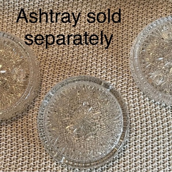 Princess house crystal round 6’ ashtray ornate 3 lite chime set ashtray only - Picture 8 of 9
